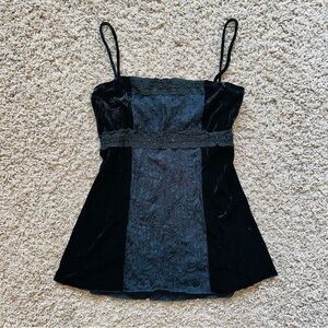 Black Camisole with Lace Accents XL Cami Velvet Sexy X-Large Soft